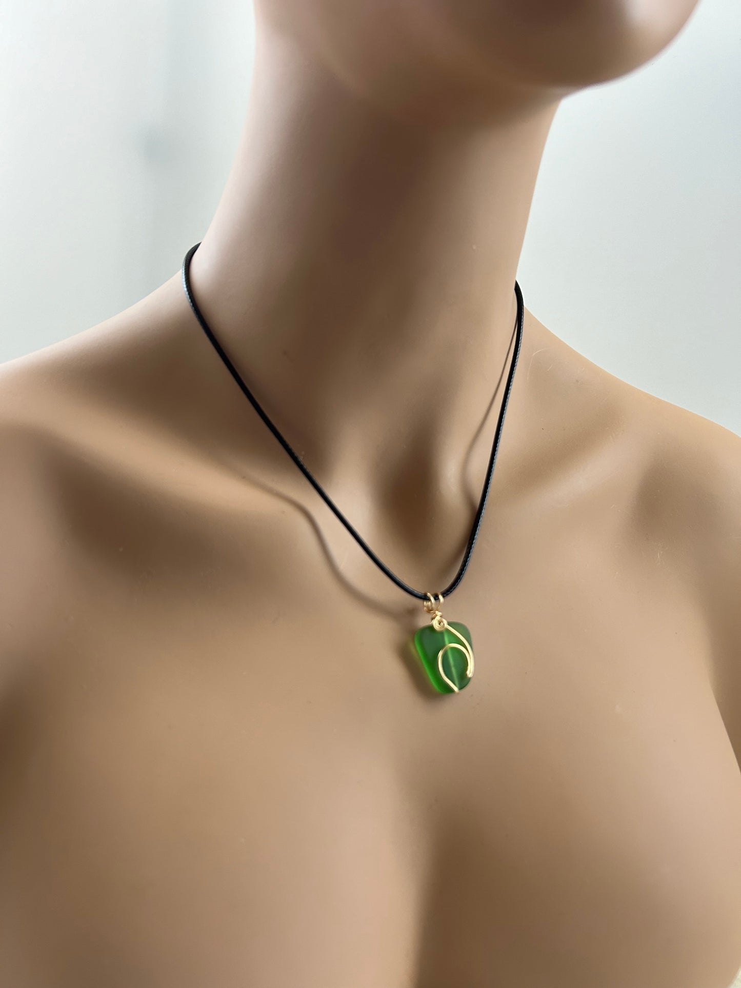 Sea Glass Island Wave Green Ocean Life Pendant