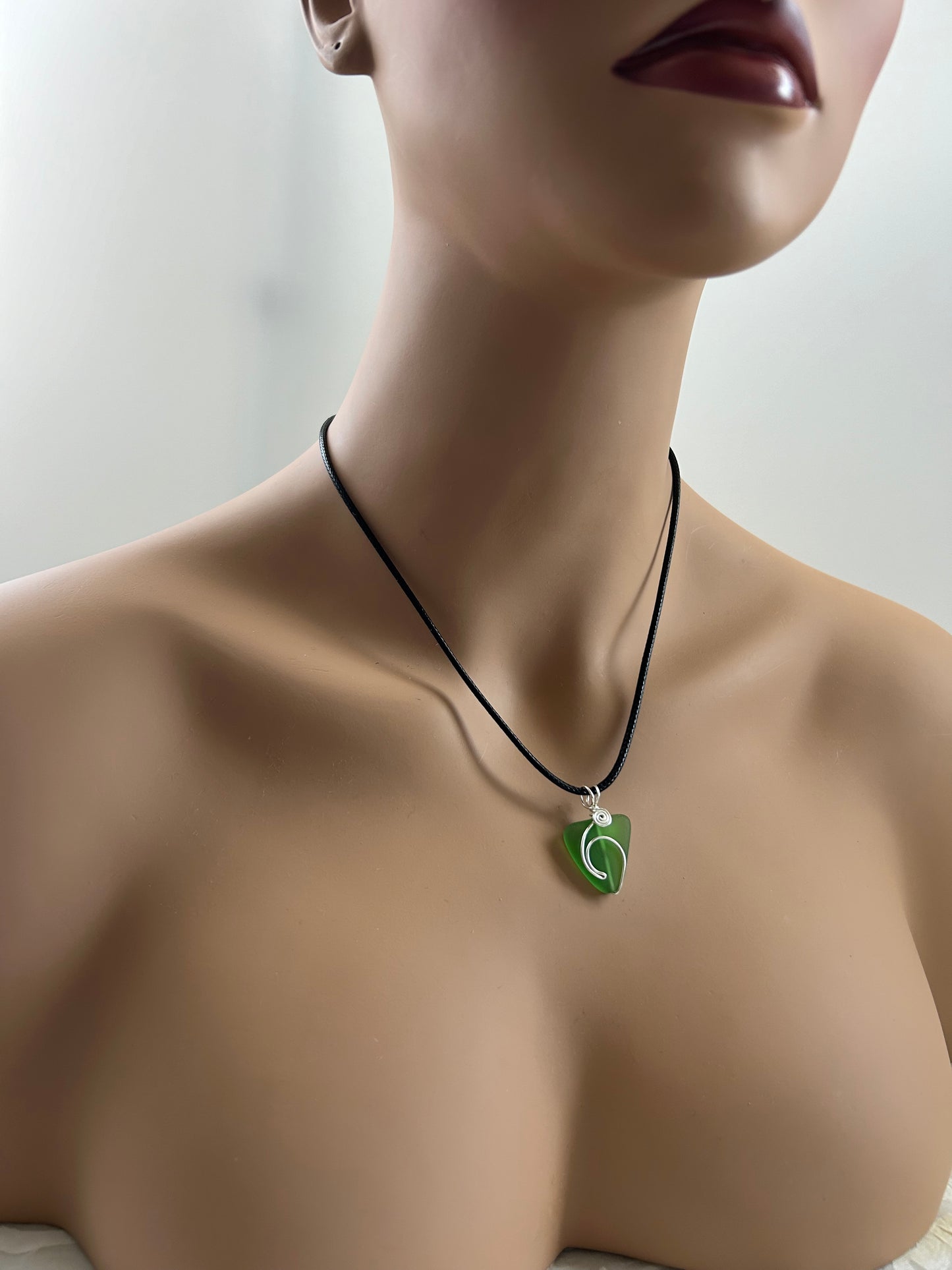 Sea Glass Island Wave Green Ocean Life Pendant