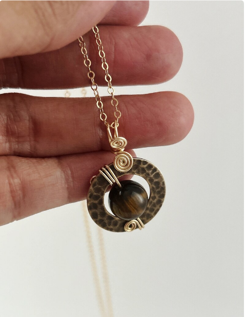 2024 Eclipse Gemstone Mixed Metal Necklace