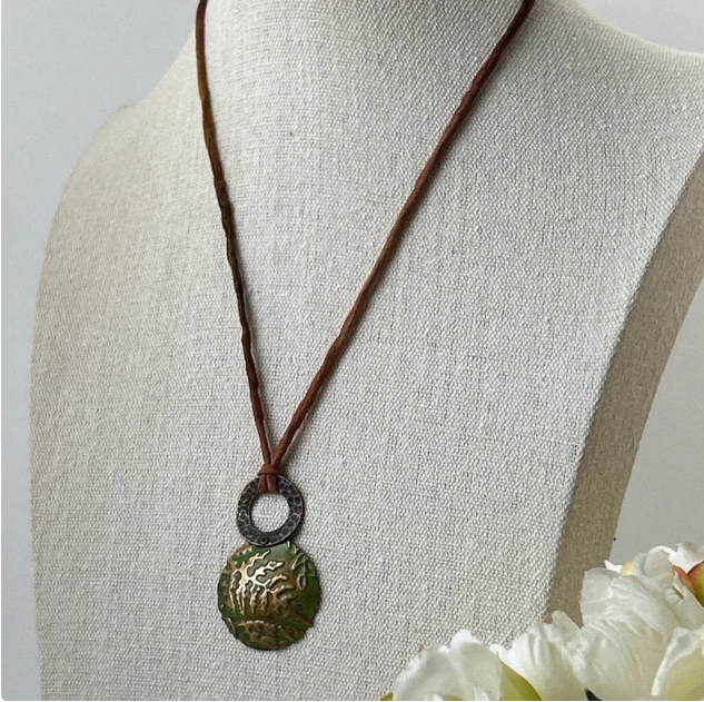 Fern Tropical Mixed Metal Necklace