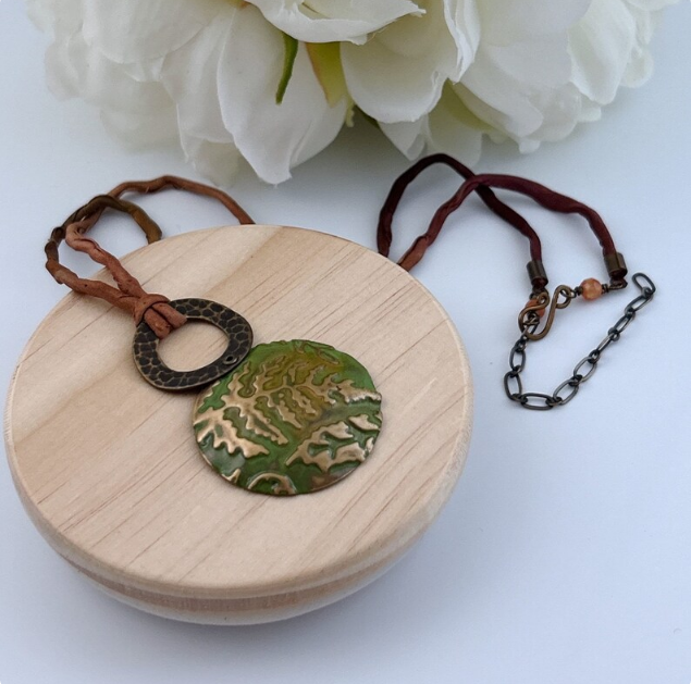 Fern Tropical Mixed Metal Necklace