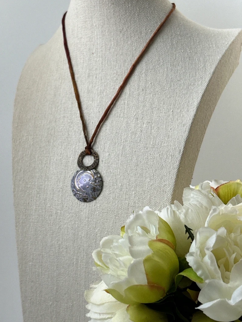 Island Moon Mixed Metal Necklace - Handcrafted Boho Jewelry