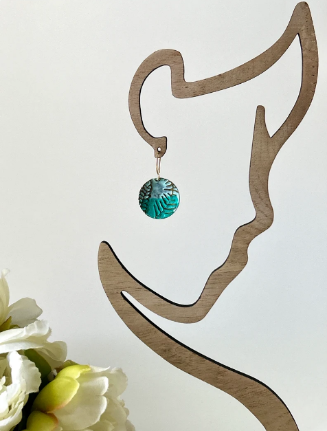 Turquoise Fern Mixed Metal Earring